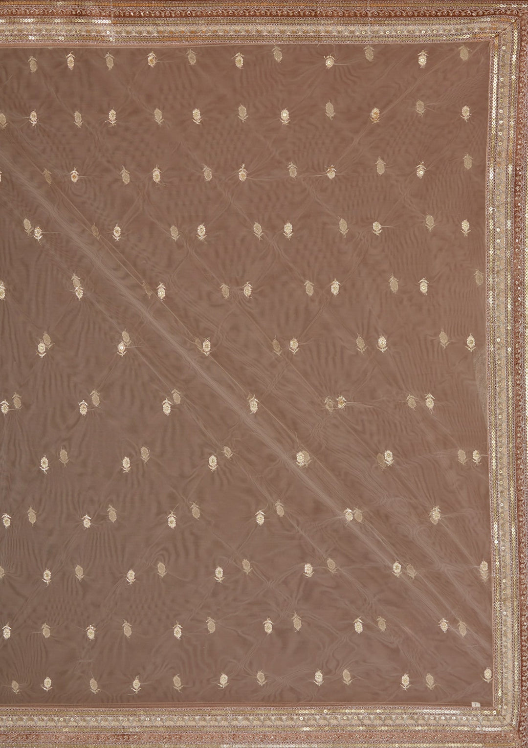 Beige Zariwork Net Readymade Lehenga-koskii