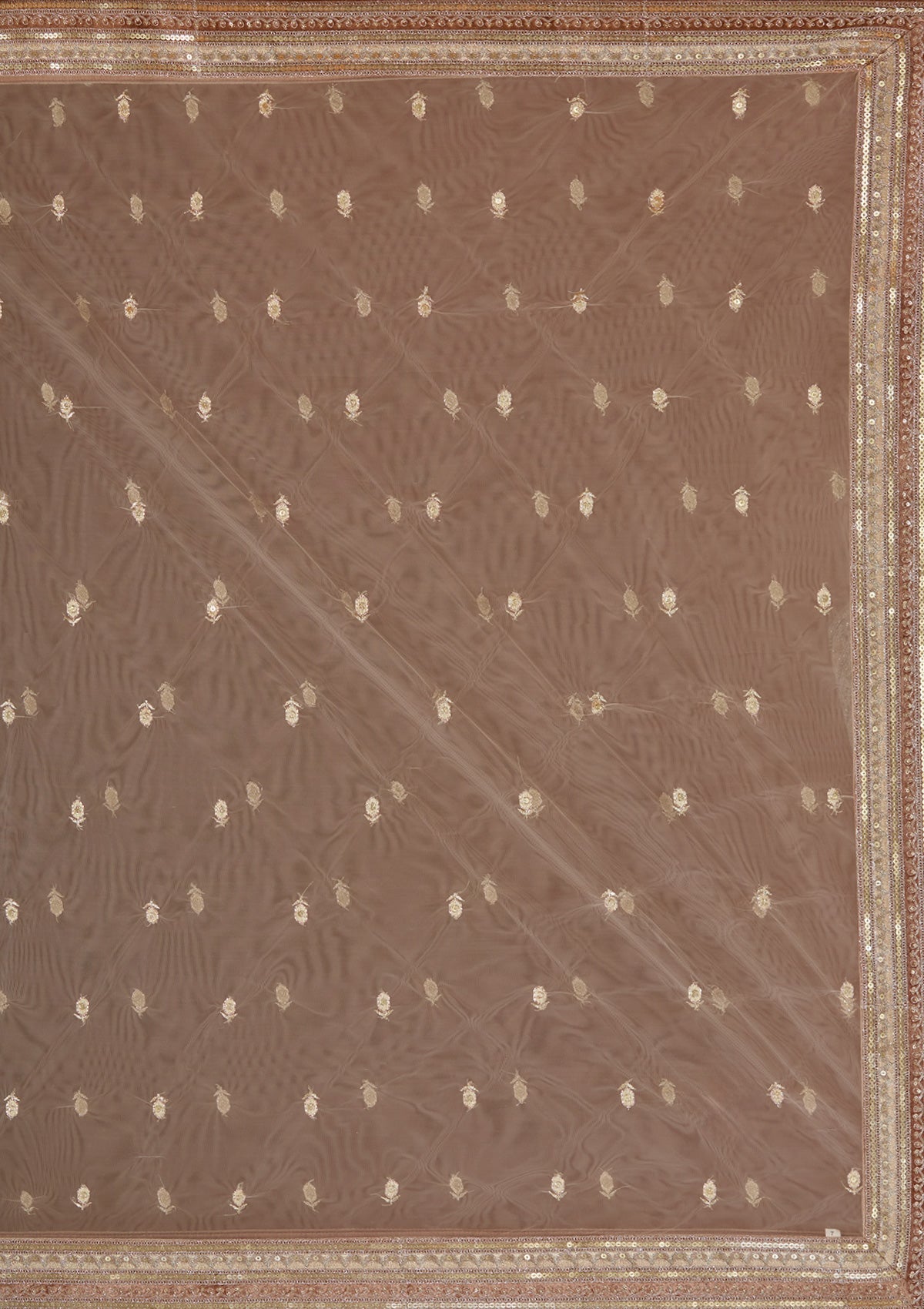Beige Zariwork Net Readymade Lehenga-koskii