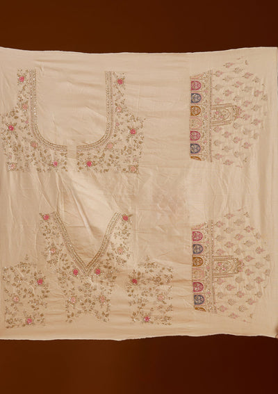 Beige Zariwork Net Readymade Lehenga-koskii