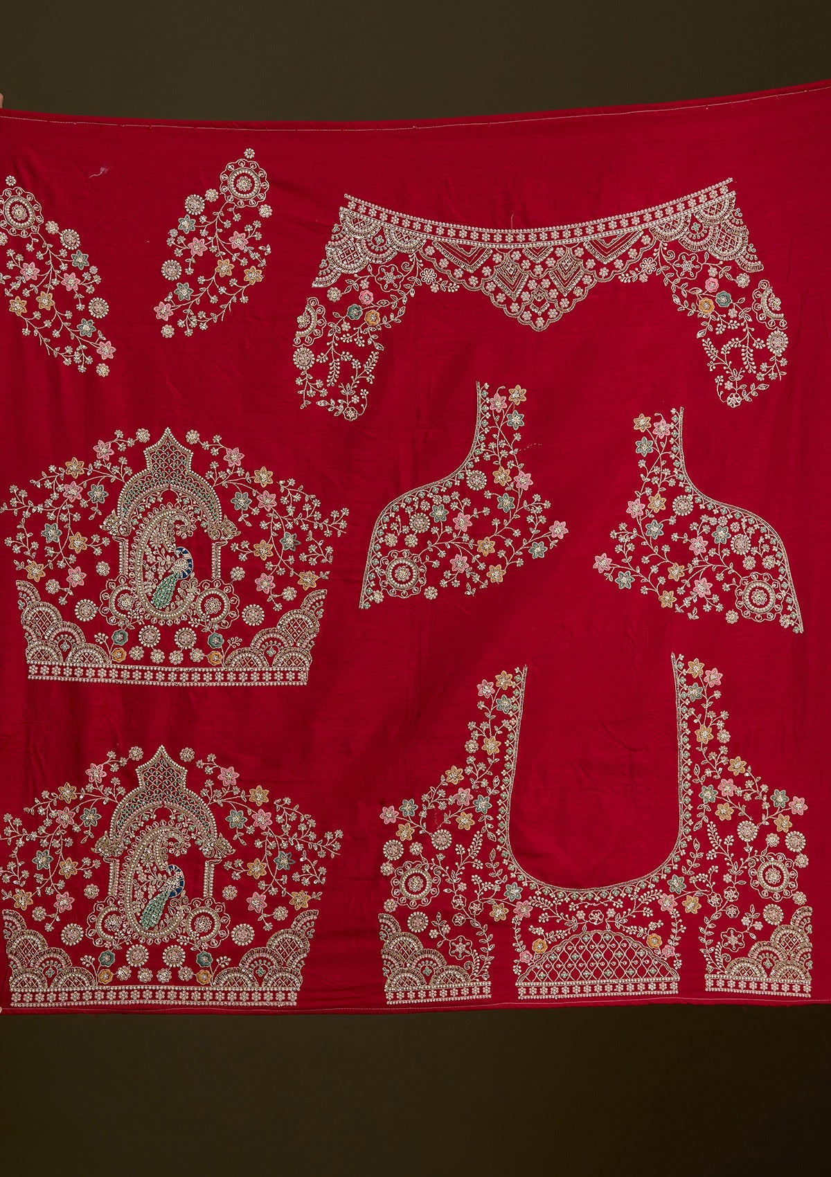 Rani Pink Zardosi Raw Silk Readymade Lehenga-Koskii