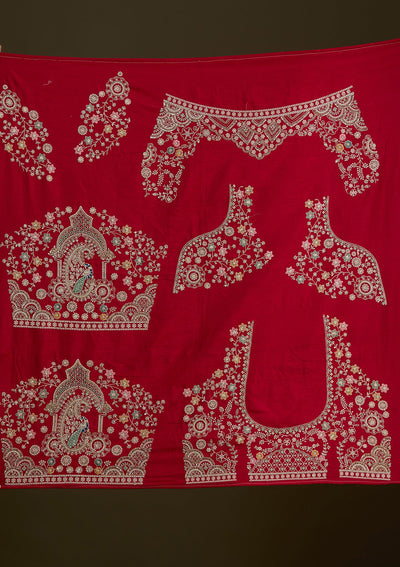 Rani Pink Zardosi Raw Silk Readymade Lehenga-Koskii