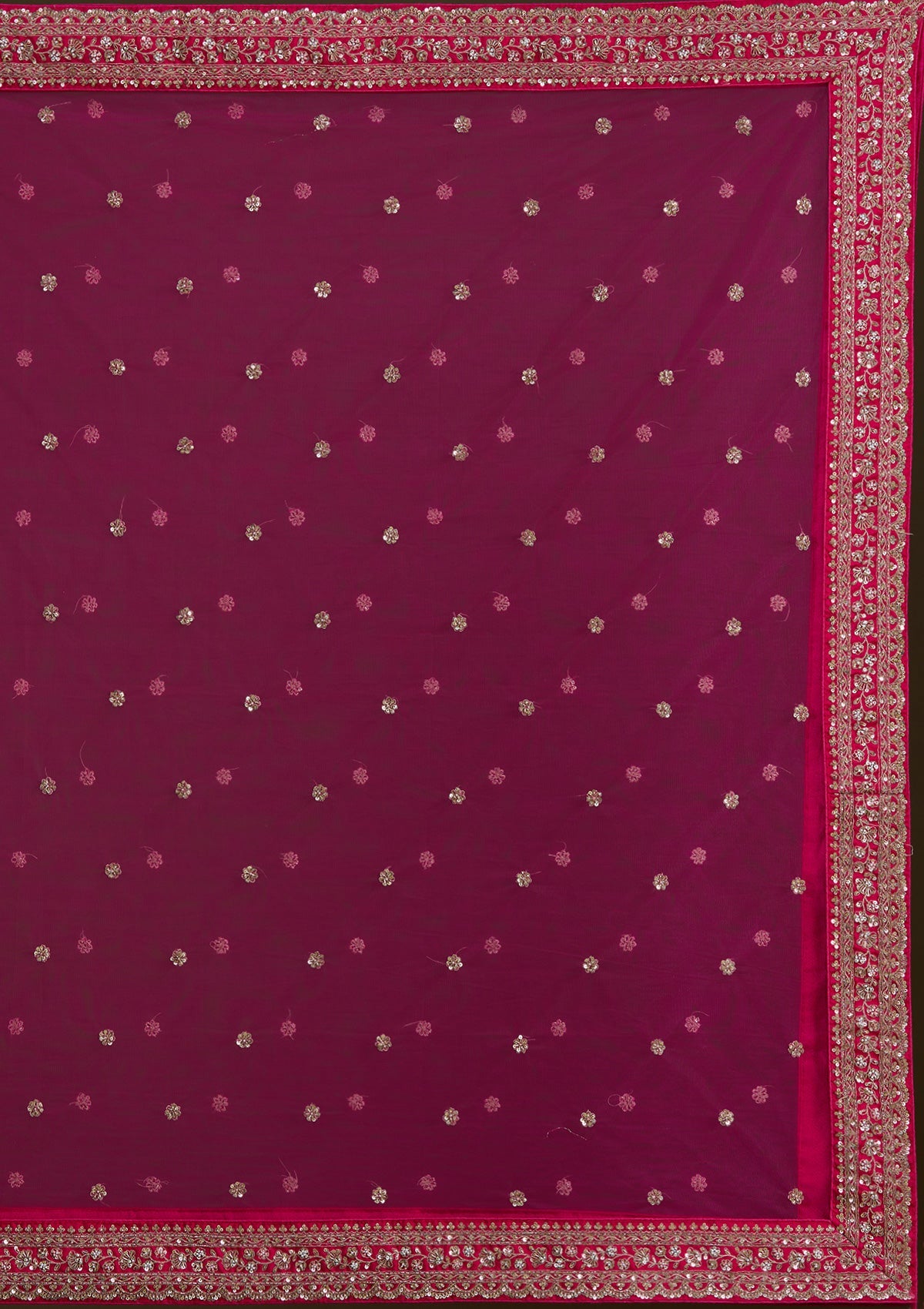 Rani Pink Zardosi Raw Silk Readymade Lehenga-Koskii