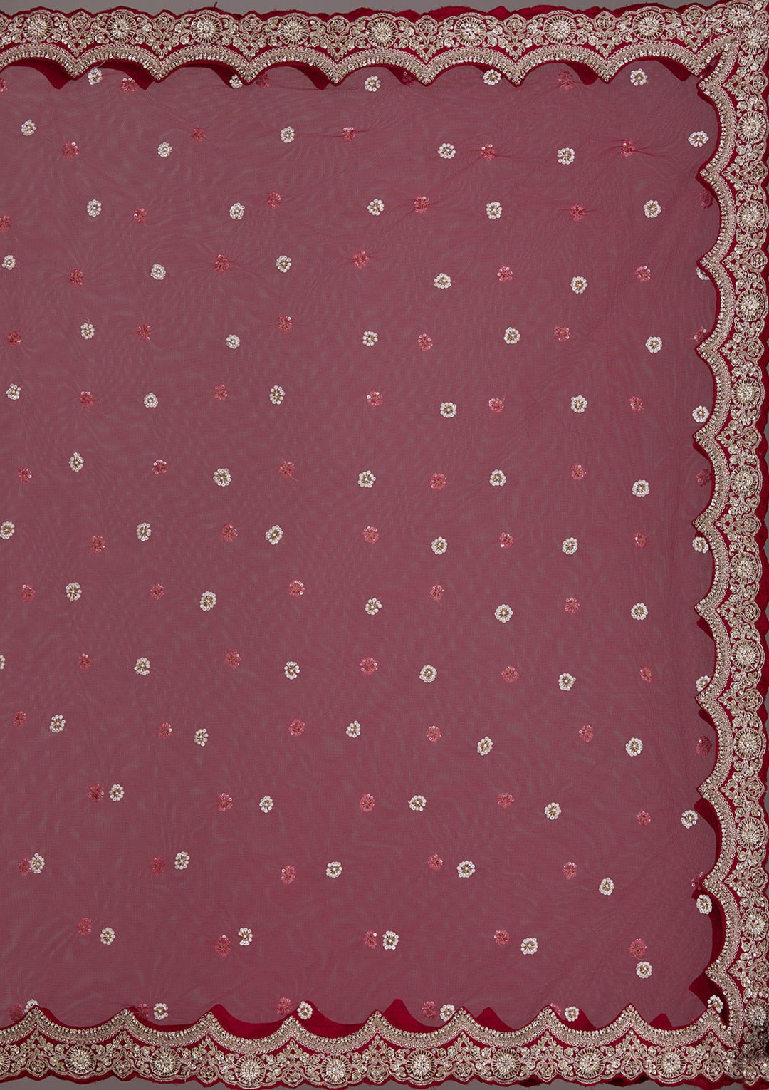 Maroon Zardosi Raw Silk Readymade Lehenga-Koskii
