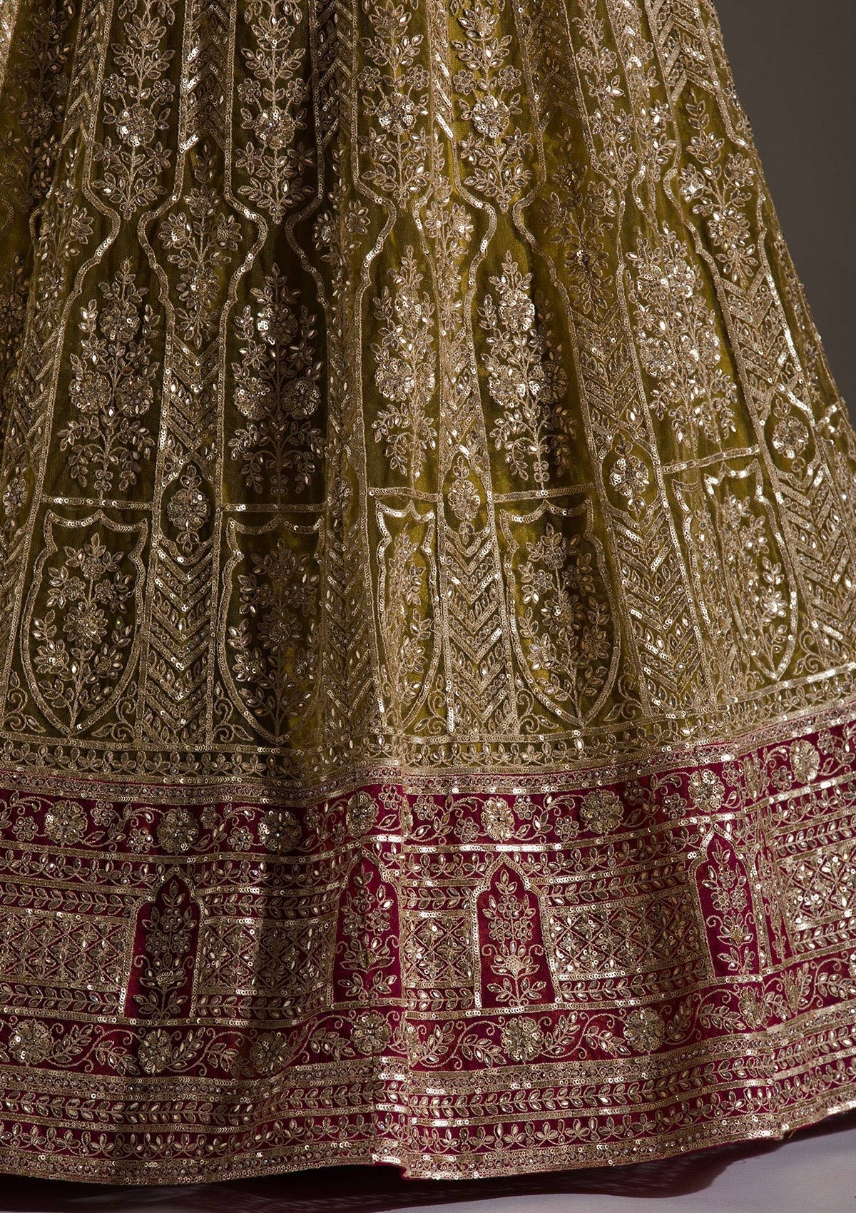 Mehendi Cording Net Readymade Lehenga-koskii
