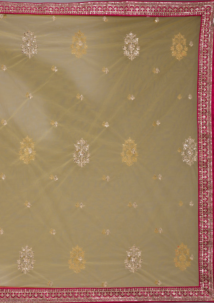 Mehendi Cording Net Readymade Lehenga-koskii