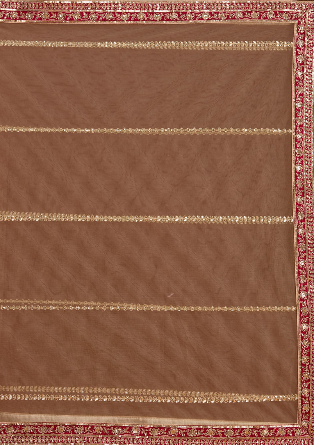 Beige Zariwork Net Semi-Stitched Lehenga-koskii