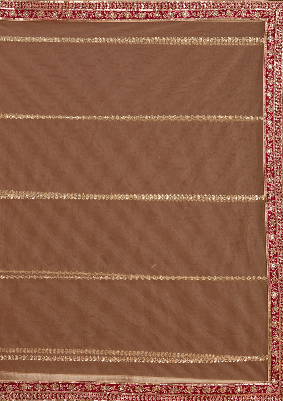 Beige Zariwork Net Semi-Stitched Lehenga-koskii