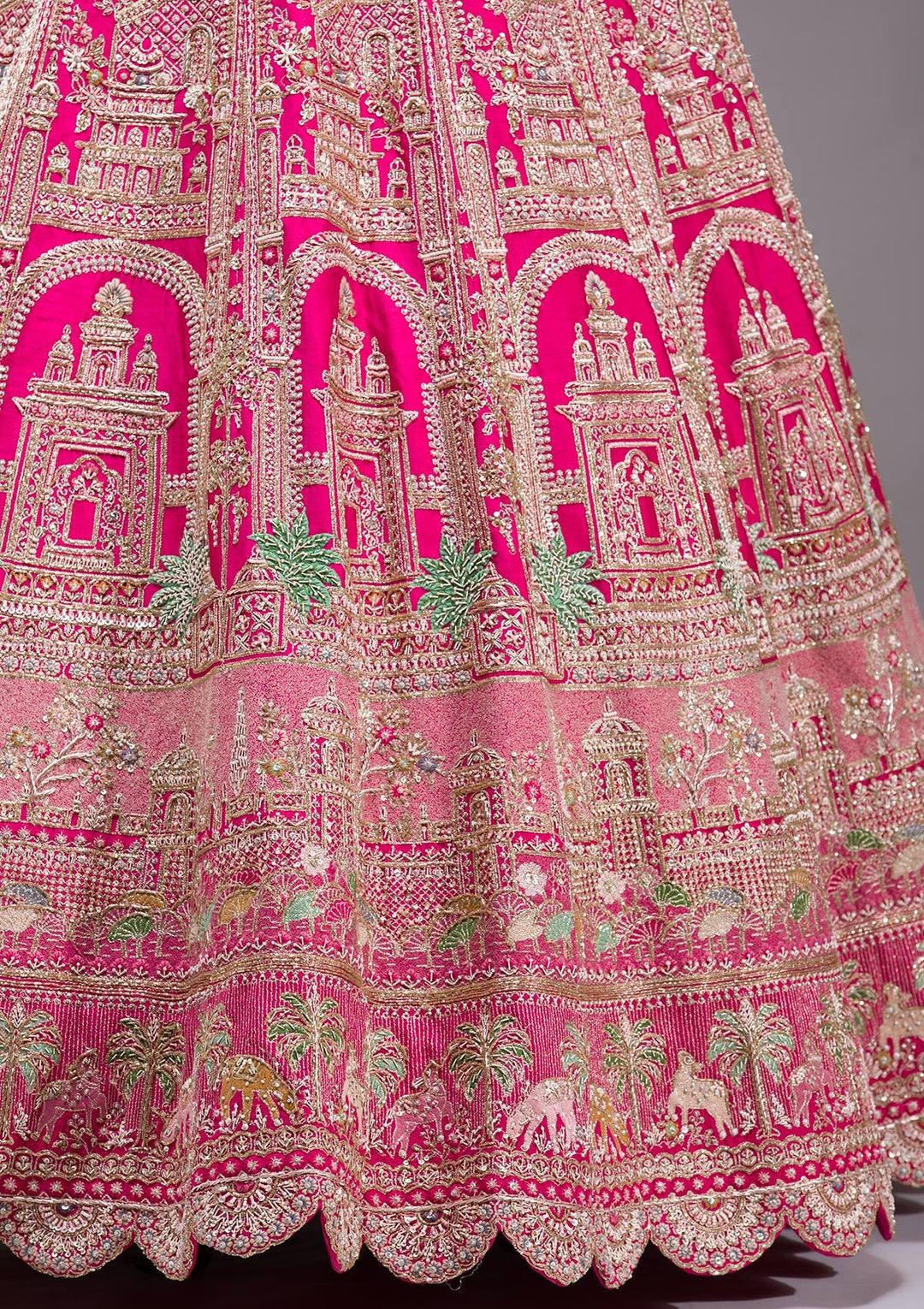 Rani Pink Zardosi Raw Silk Readymade Lehenga-koskii