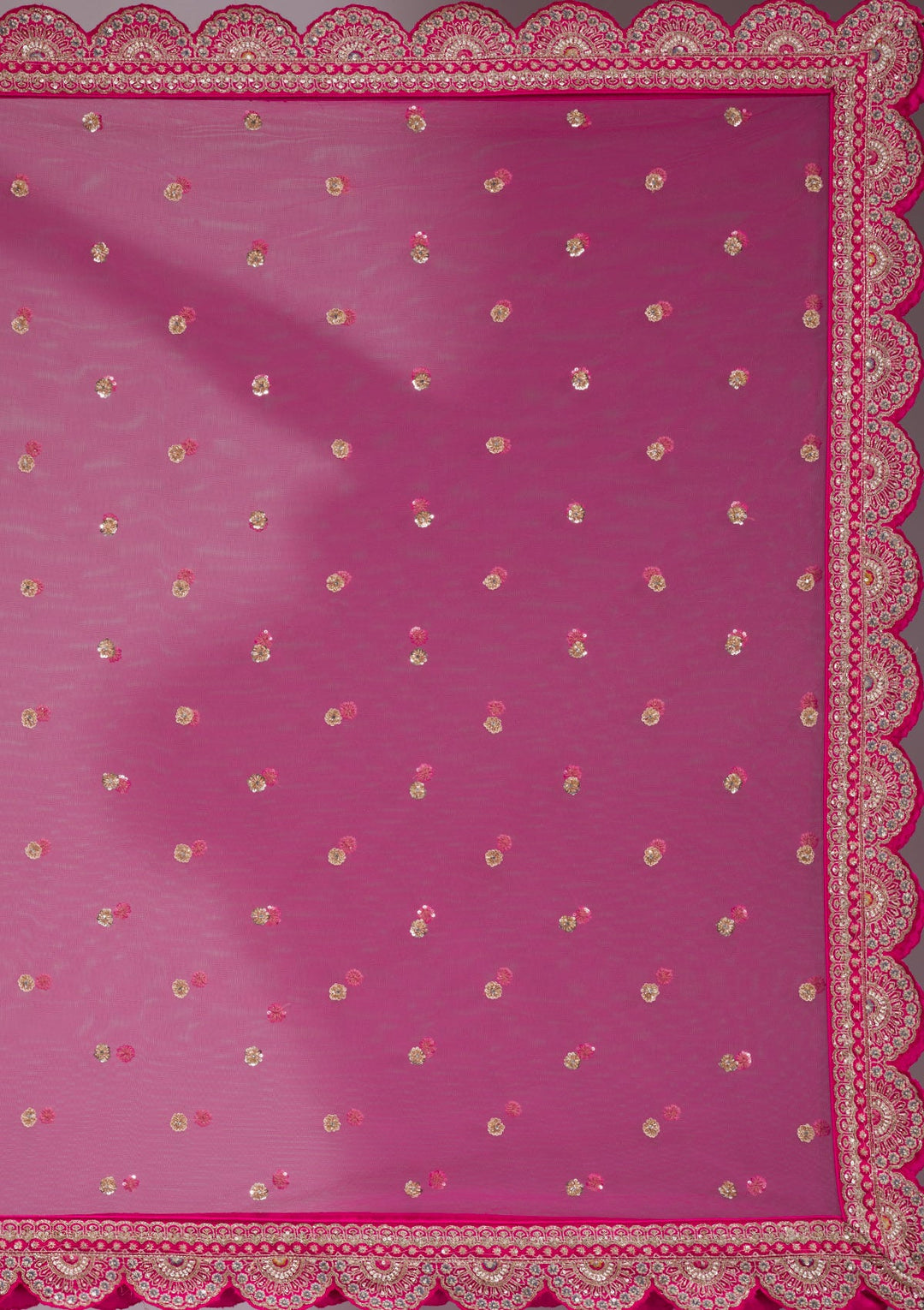 Rani Pink Zardosi Raw Silk Readymade Lehenga-koskii