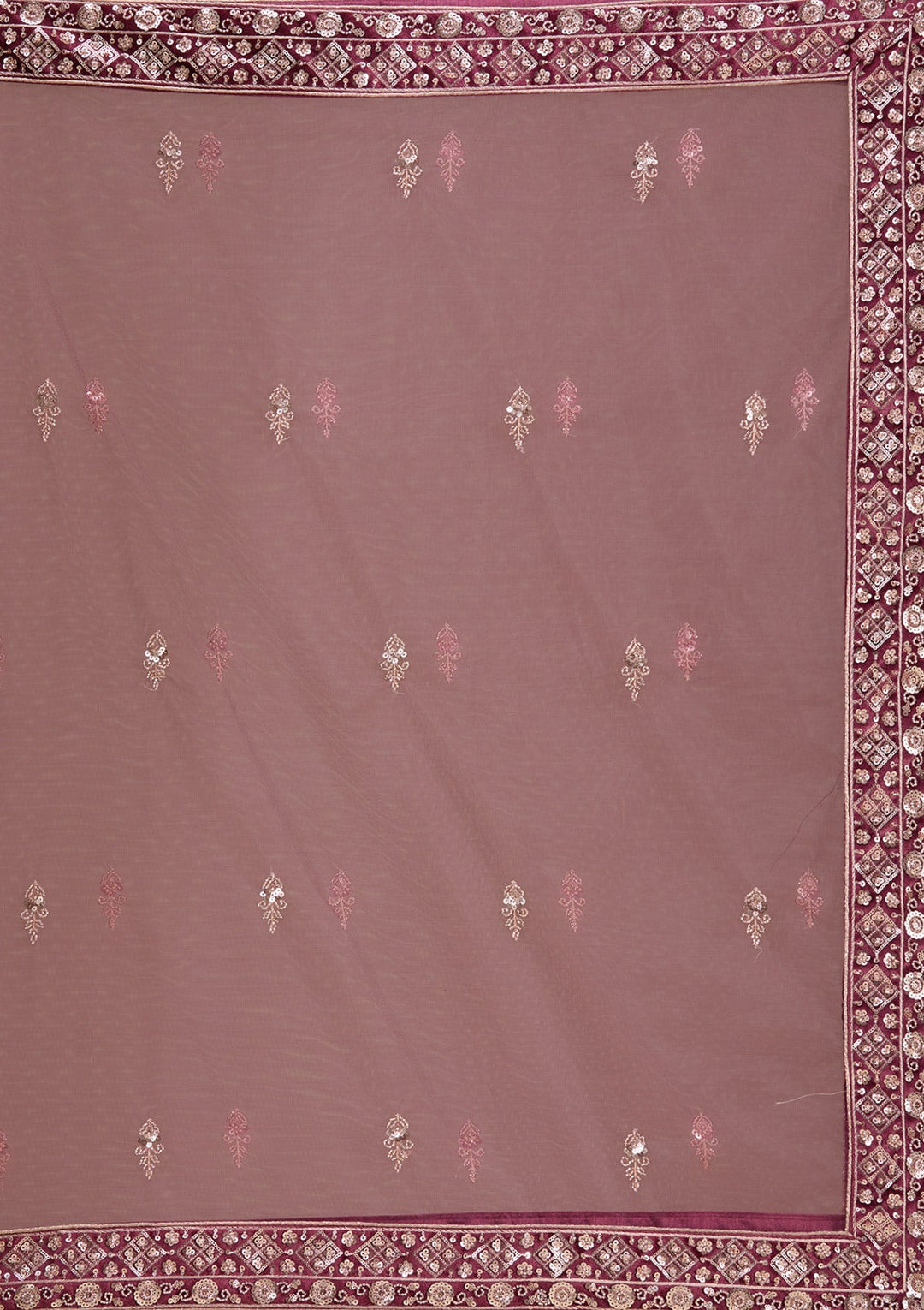 Wine Sequins Velvet Readymade Lehenga-Koskii
