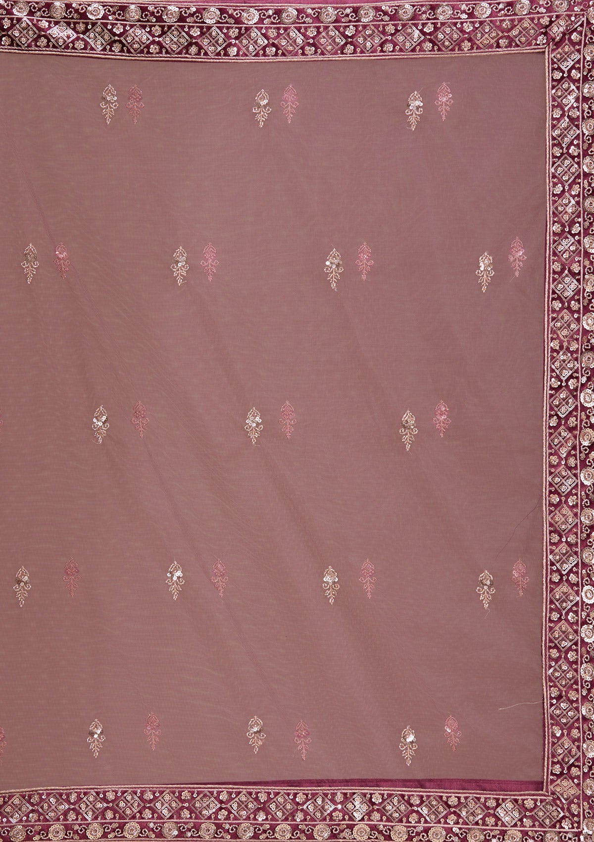 Wine Sequins Velvet Readymade Lehenga-Koskii