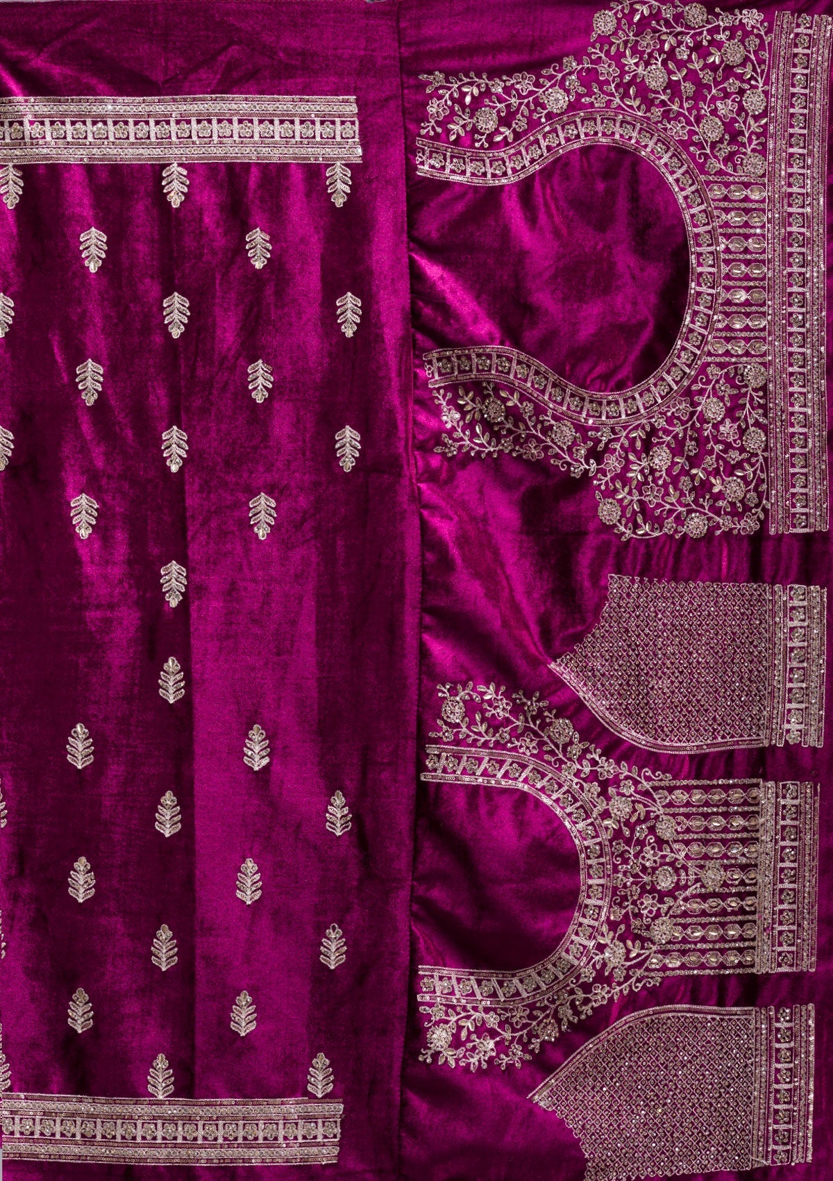Wine Sequins Velvet Readymade Lehenga-koskii