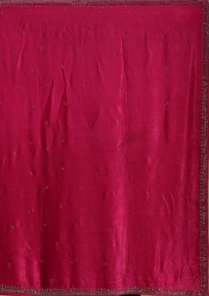 Rani Pink Silver Zariwork Satin Readymade Lehenga-koskii