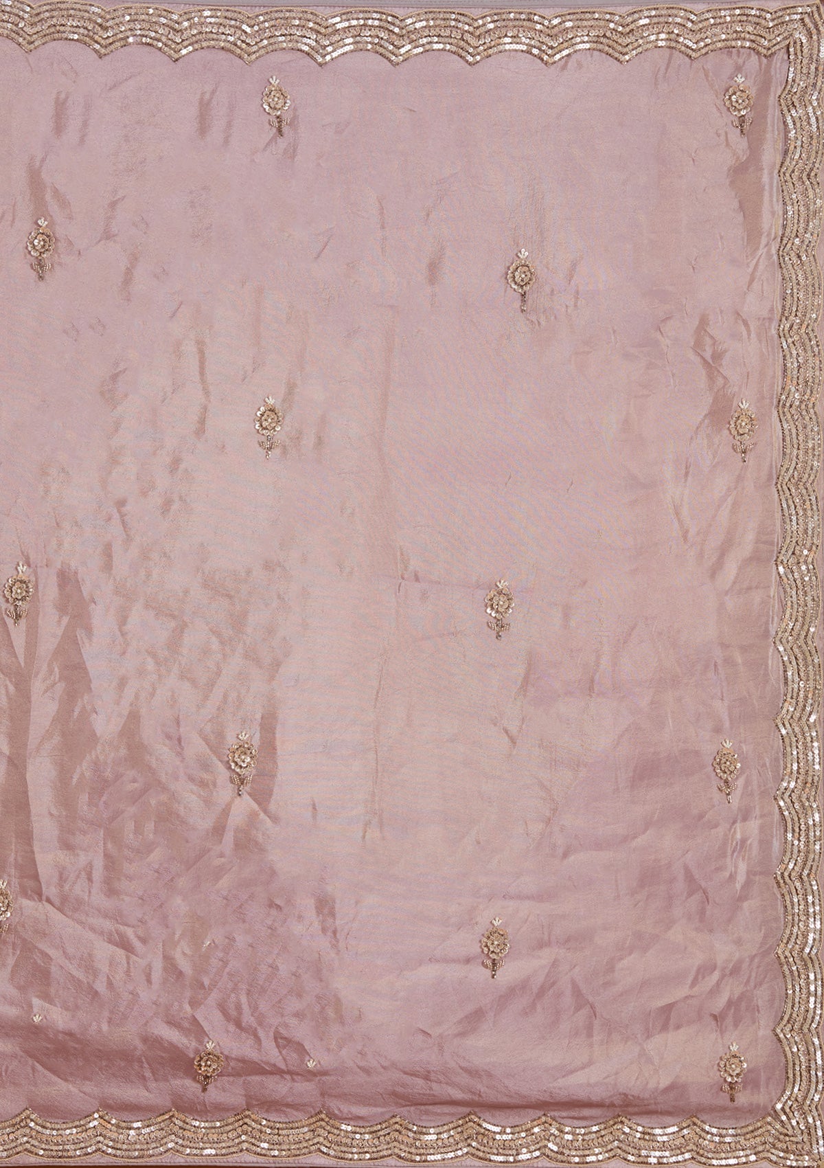Lavender Zariwork Tissue Semi-Stitched Lehenga-koskii