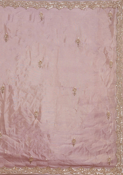 Lavender Zariwork Tissue Semi-Stitched Lehenga-koskii