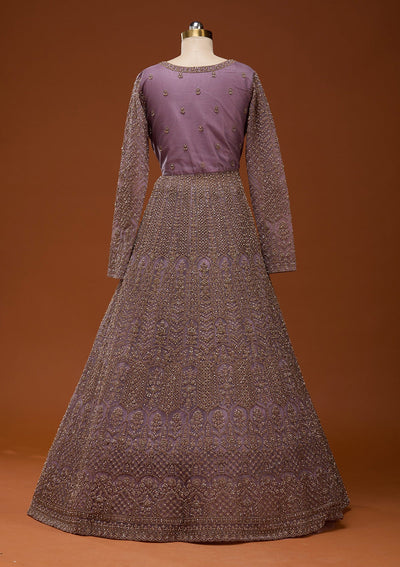 Lavender Zariwork Net Readymade Lehenga_Koskii