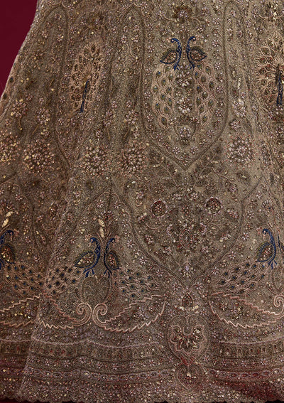 Mehendi Zariwork Net Readymade Lehenga-Koskii