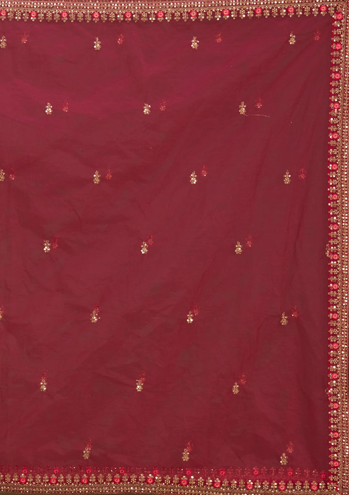 Rani Pink Zariwork (Gold) Net Readymade Lehenga