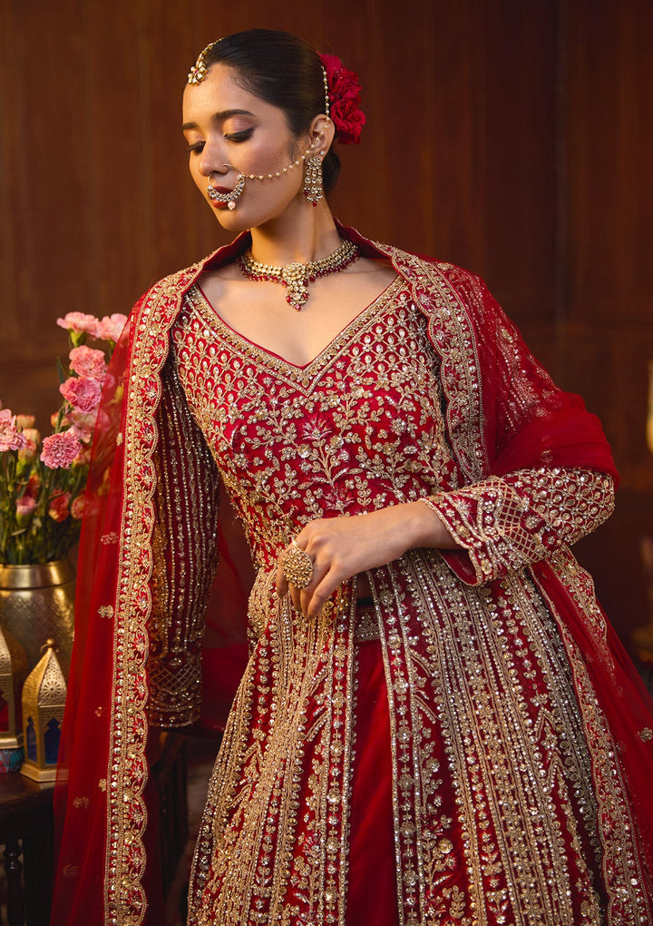 Maroon Cording Net Readymade Lehenga-Koskii
