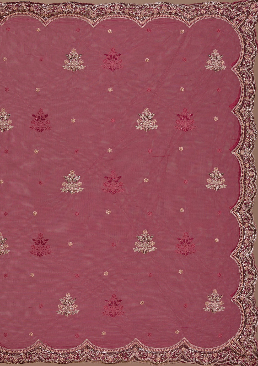 Maroon Sequins Net Readymade Lehenga-Koskii