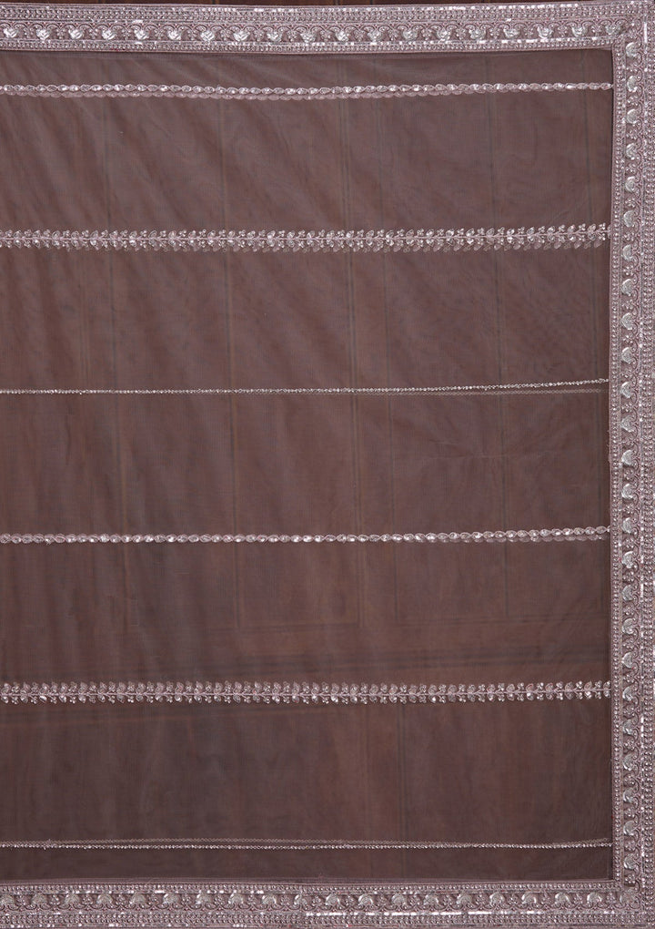 Lavender Cording Net Readymade Lehenga-Koskii