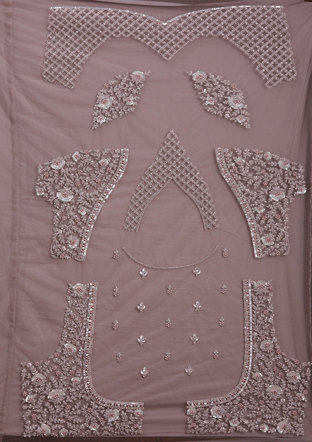 Lavender Cording Net Readymade Lehenga-Koskii