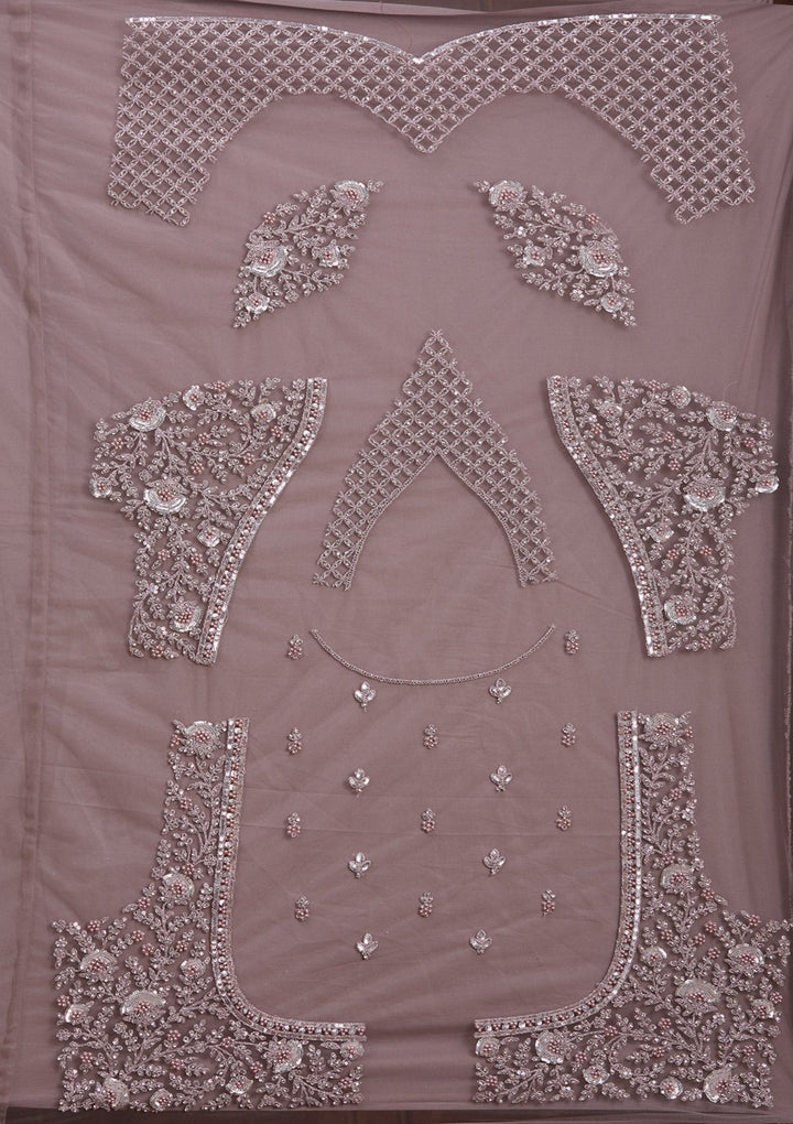 Lavender Cording Net Readymade Lehenga-Koskii