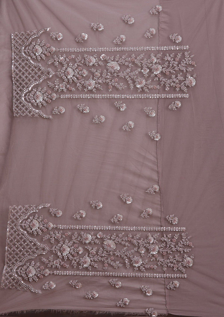 Lavender Cording Net Readymade Lehenga-Koskii
