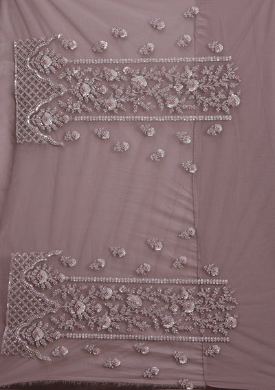 Lavender Cording Net Readymade Lehenga-Koskii