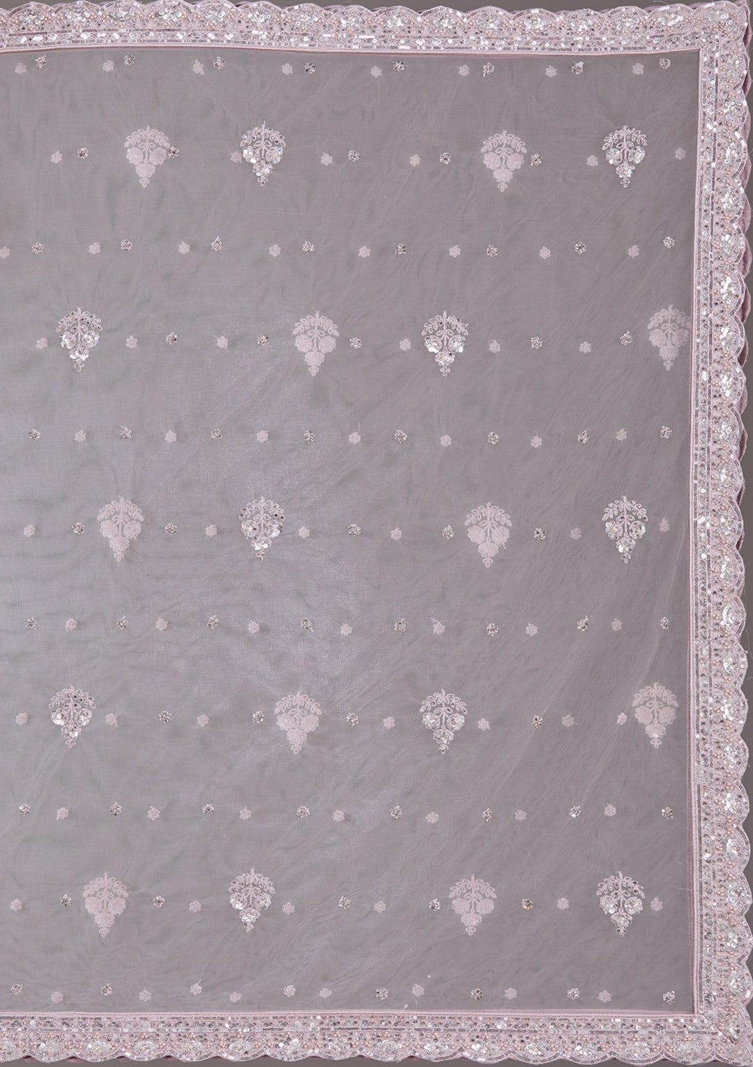 Baby Pink Cording Net Readymade Lehenga-Koskii