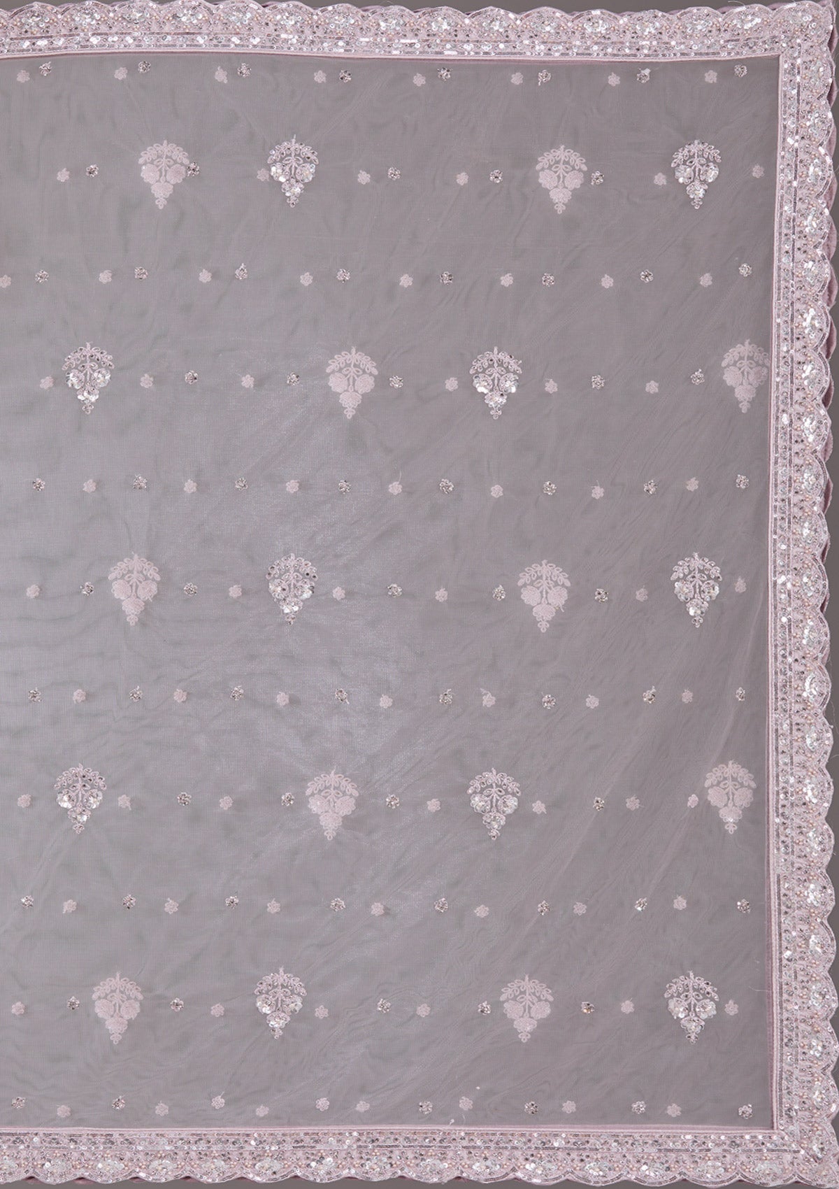 Baby Pink Cording Net Readymade Lehenga-Koskii
