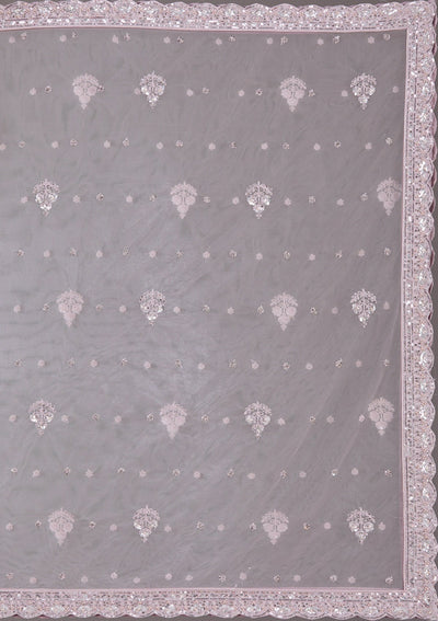 Baby Pink Cording Net Readymade Lehenga-Koskii