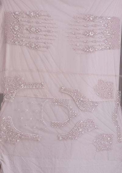 Baby Pink Cording Net Readymade Lehenga-Koskii