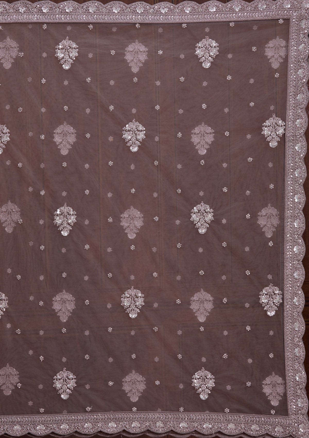 Lavender Cording Net Readymade Lehenga-Koskii