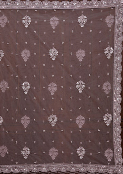 Lavender Cording Net Readymade Lehenga-Koskii