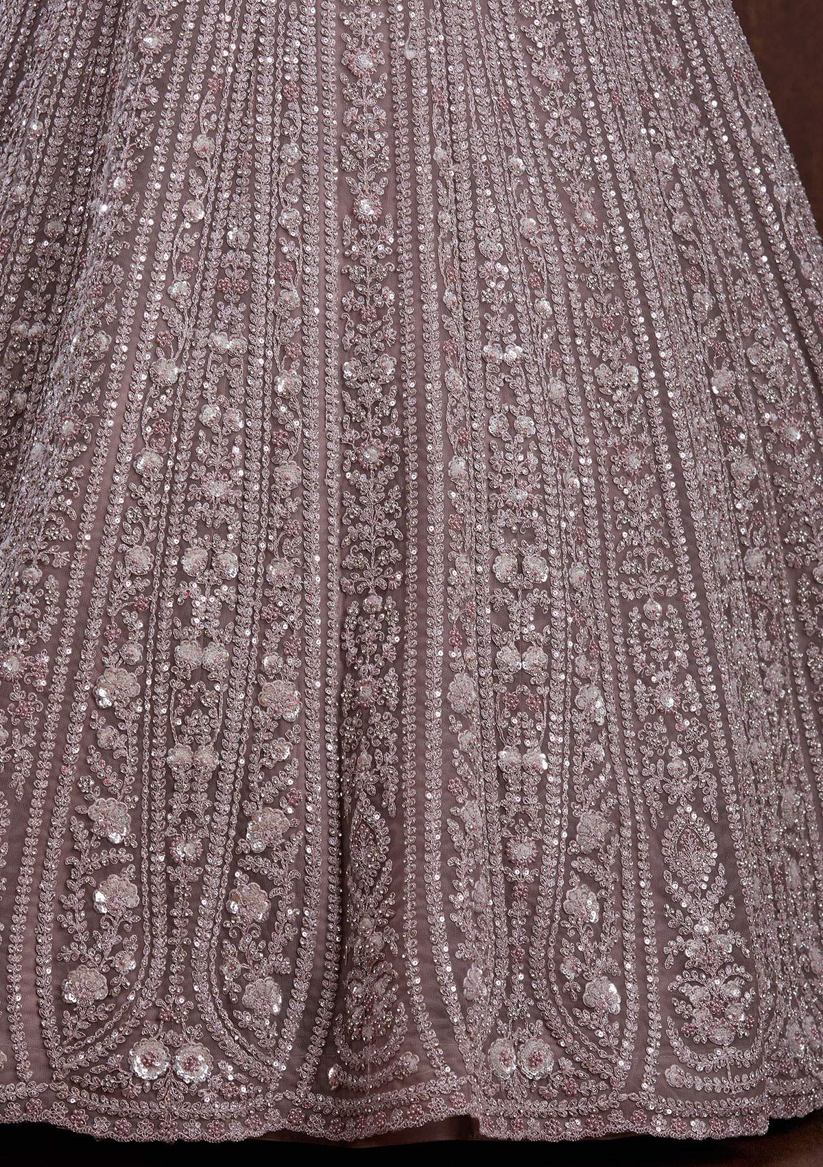 Lavender Cording Net Readymade Lehenga-Koskii