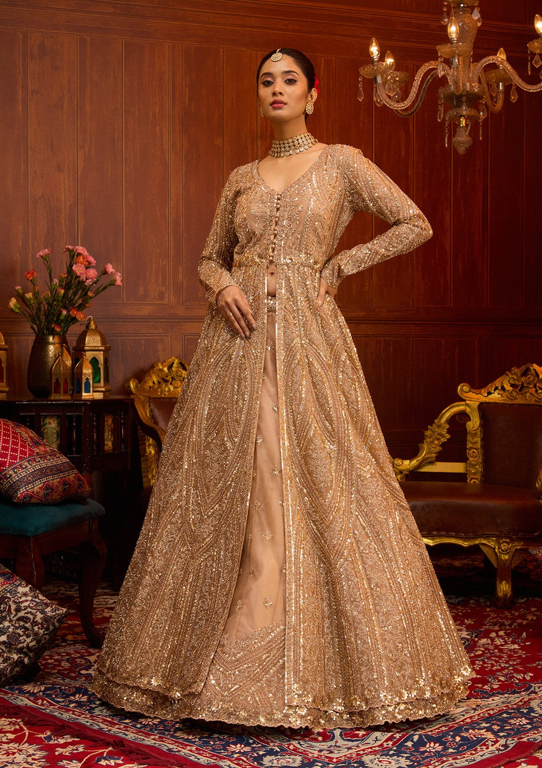 Peacock Blue Kashmiri Semi Crepe Unstitched Salwar Suit-koskii
