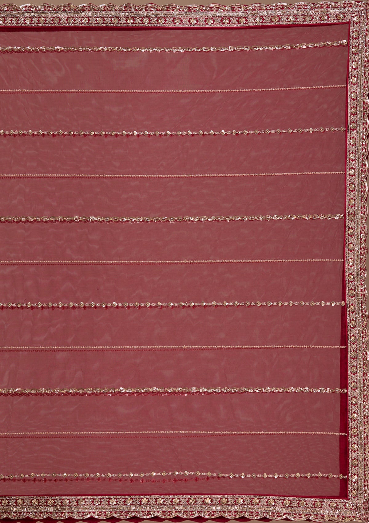 Maroon Sequins Net Readymade Lehenga-Koskii