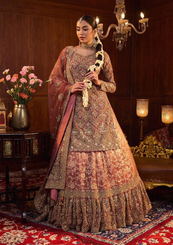 Mauve Cording Georgette Readymade Lehenga-Koskii