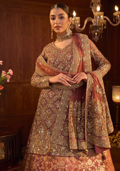 Mauve Cording Georgette Readymade Lehenga-Koskii