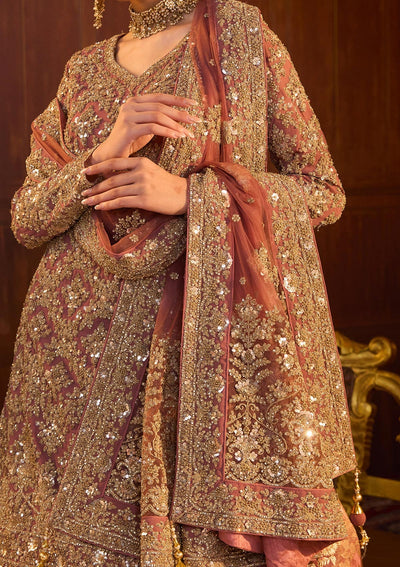 Mauve Cording Georgette Readymade Lehenga-Koskii