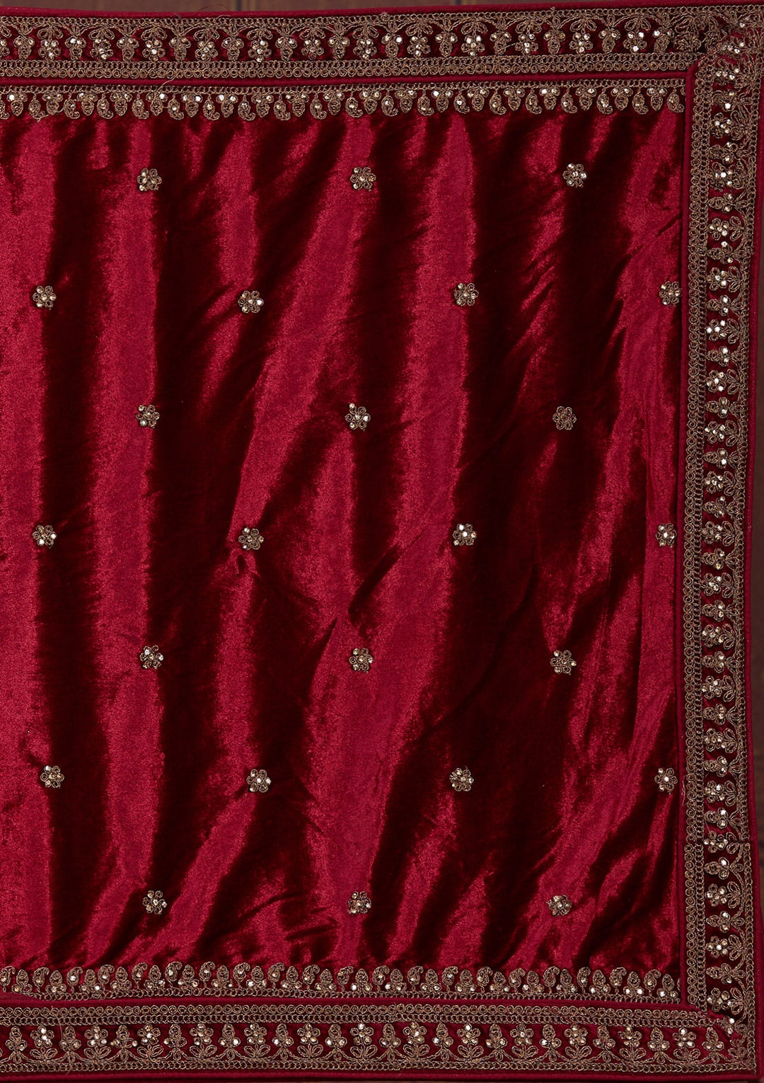 Bottle Green Cording Velvet Readymade Lehenga-Koskii