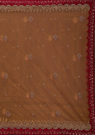 Mustard Cording Velvet Readymade Lehenga-Koskii