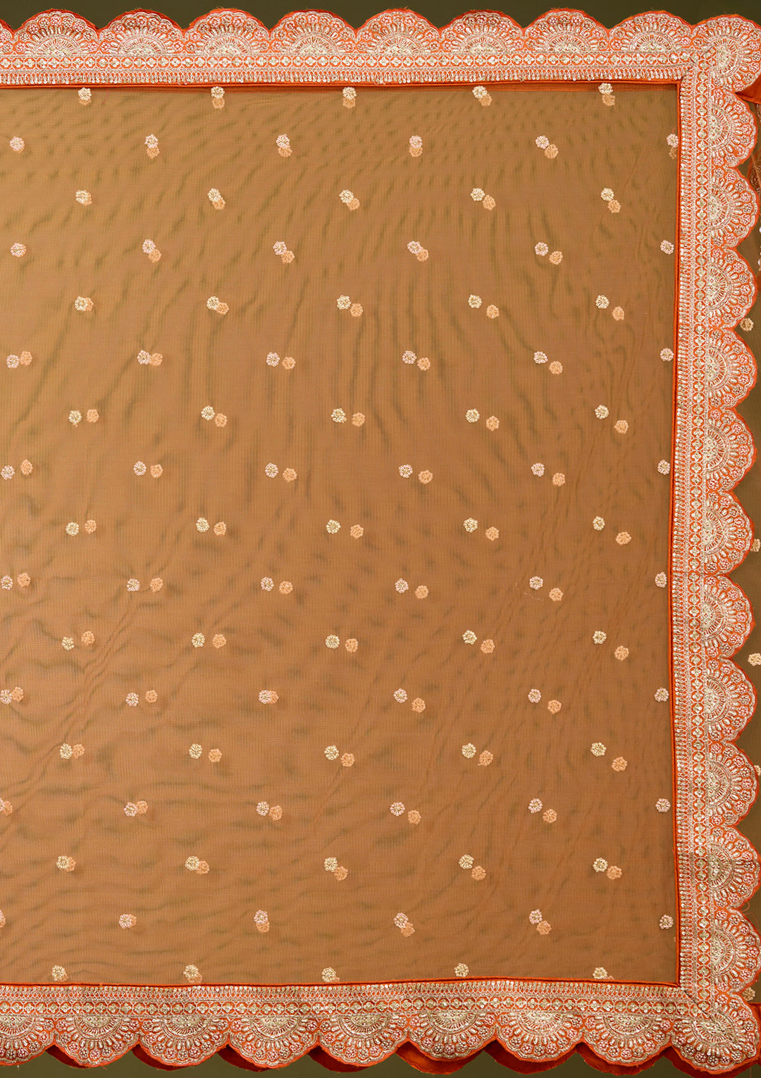 Rust Zardozi (Gold) Raw Silk Readymade Lehenga