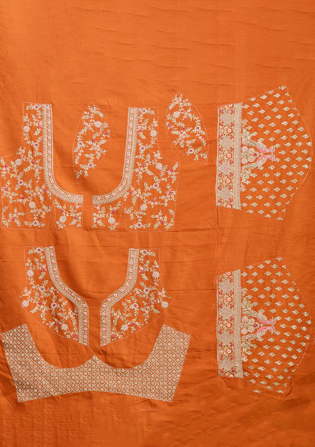 Rust Zardozi (Gold) Raw Silk Readymade Lehenga