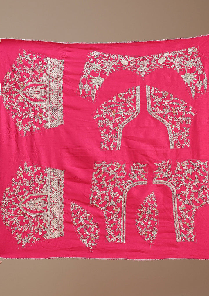 Rani Pink Zardozi (Gold) Raw Silk Readymade Lehenga-koskii