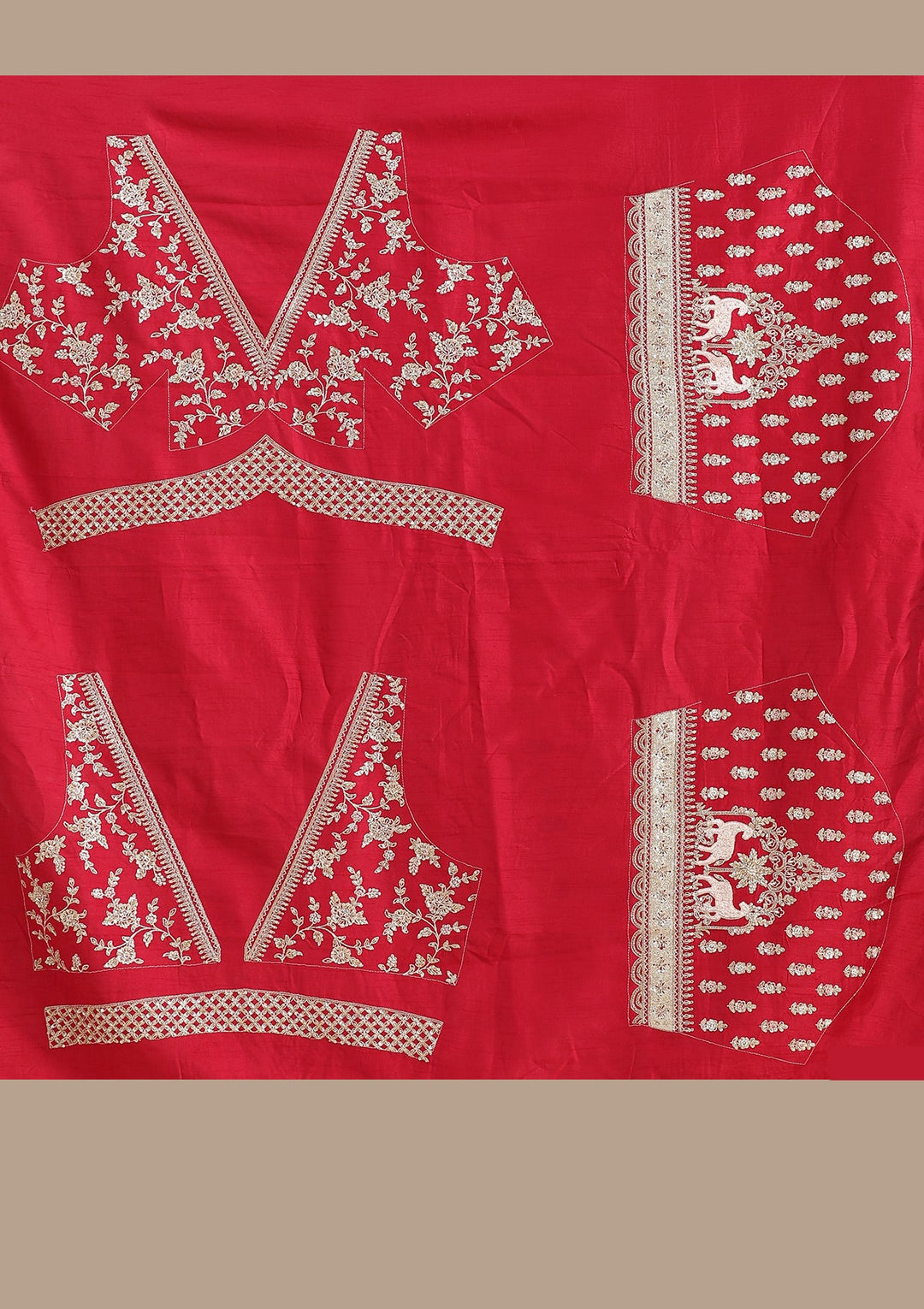 Rani Pink Zardozi (Gold) Raw Silk Readymade Lehenga-koskii