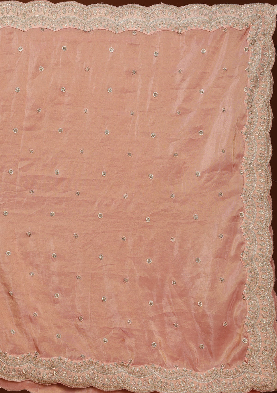 Peach Zariwork (Gold) Shimmer Readymade Lehenga