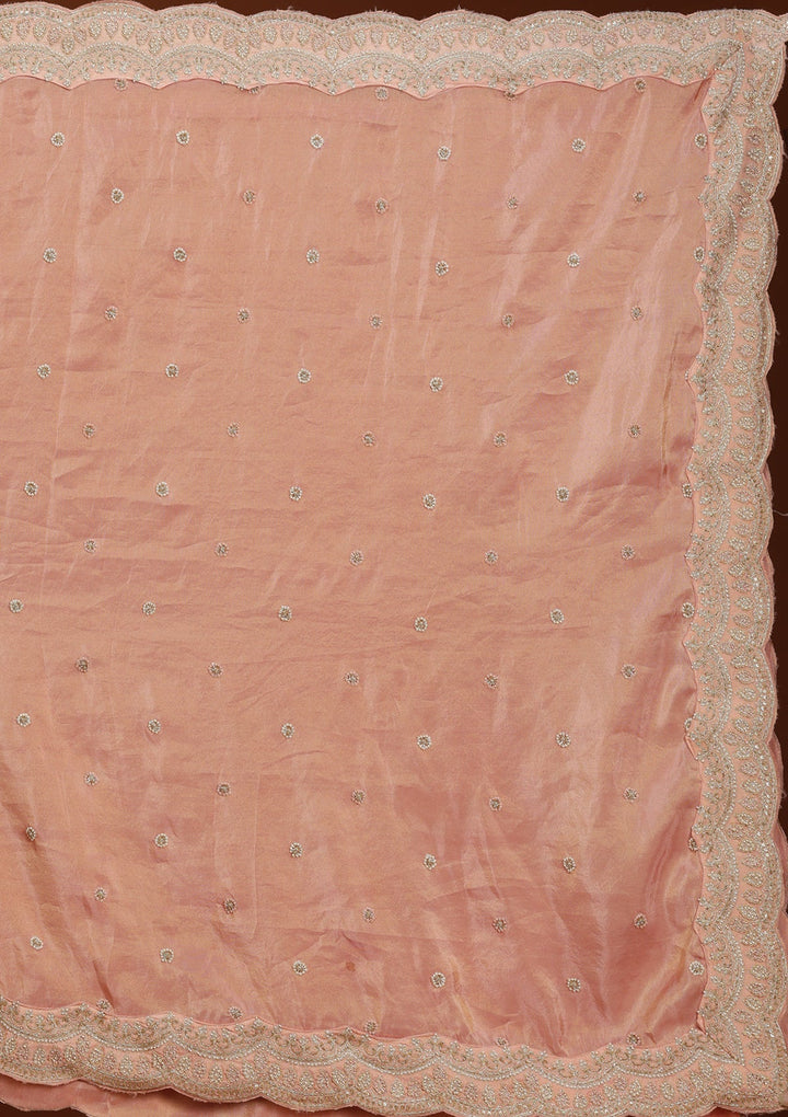 Peach Zariwork (Gold) Shimmer Readymade Lehenga