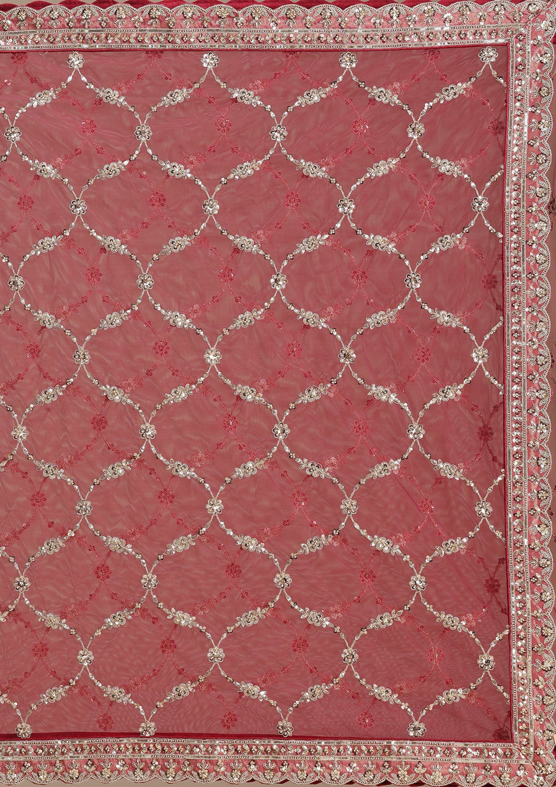 Maroon Cording Brocade Readymade Lehenga-koskii